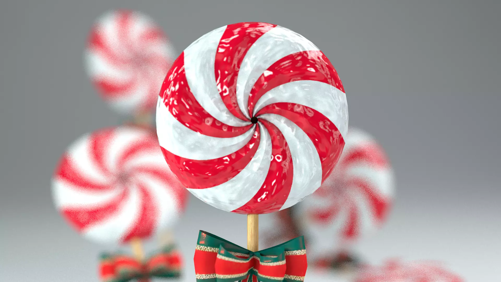 Christmas Candy Pinwheel Lollipop 3D Model 3D model_13