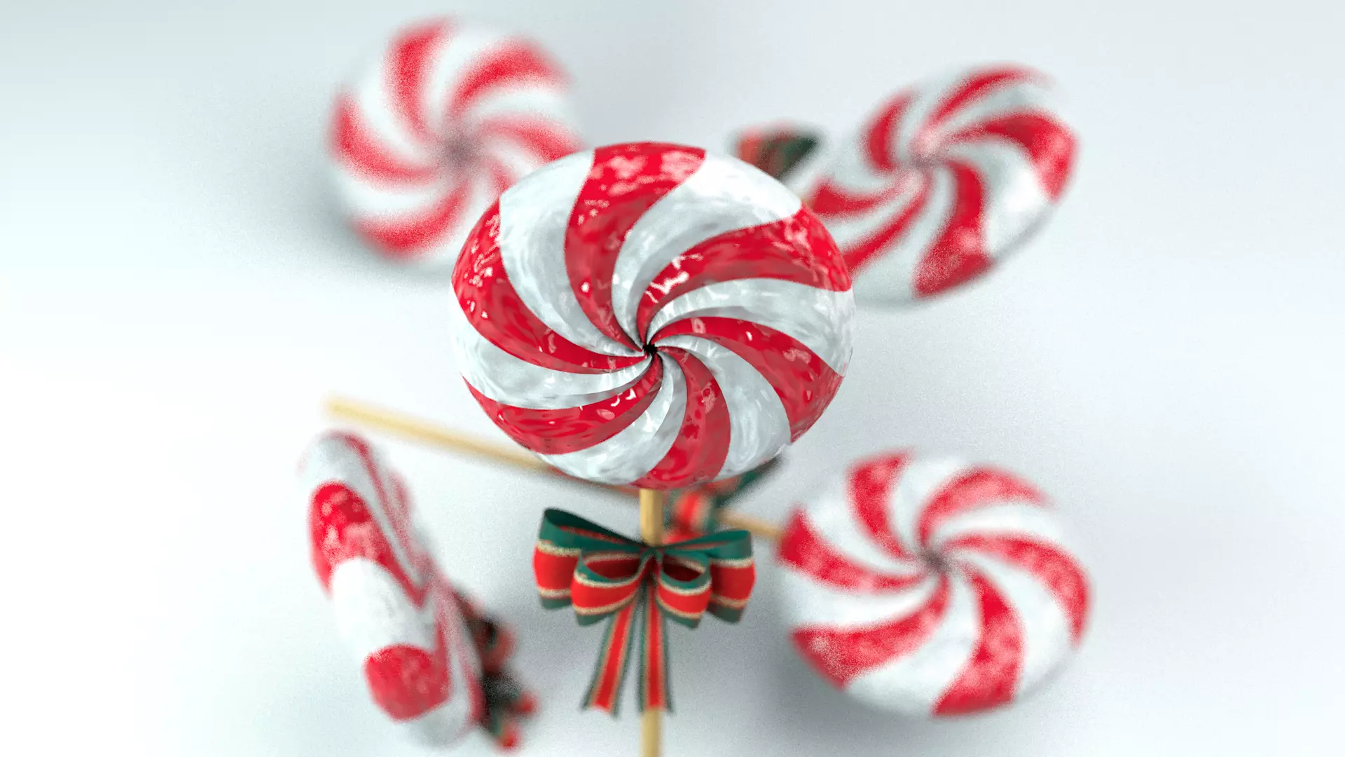 Christmas Candy Pinwheel Lollipop 3D Model 3D model_8