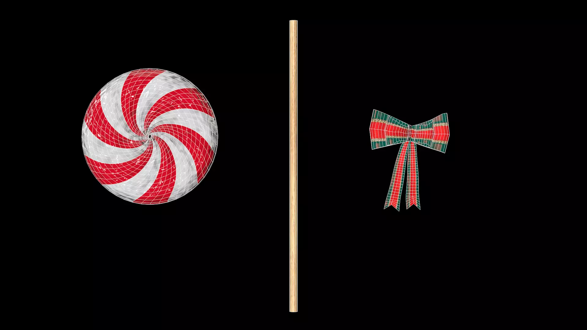 Christmas Candy Pinwheel Lollipop 3D Model 3D model_5