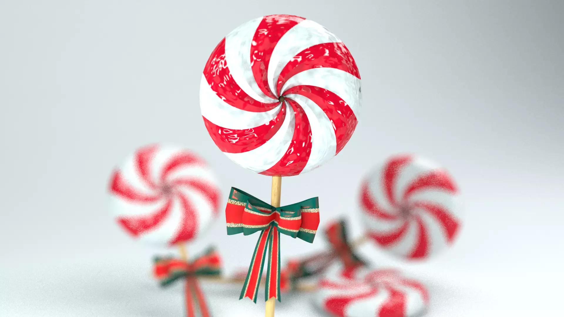 Christmas Candy Pinwheel Lollipop 3D Model 3D model_11