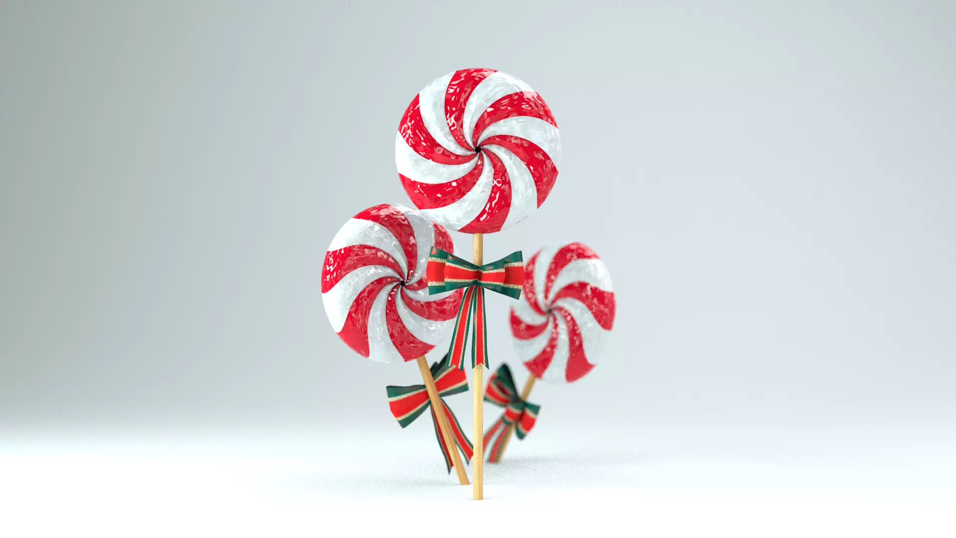 Christmas Candy Pinwheel Lollipop 3D Model 3D model_10