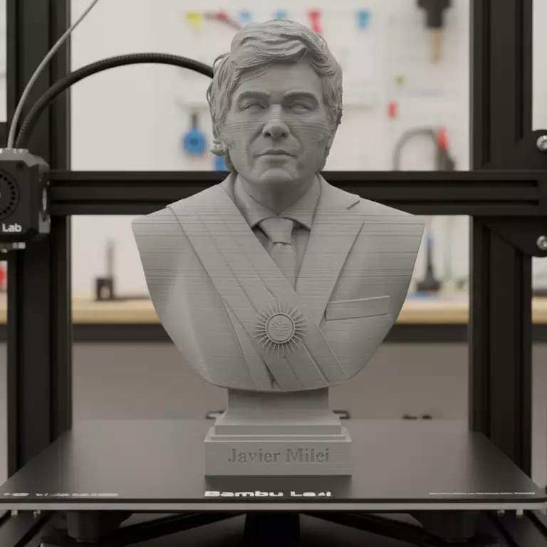 Javier Milei bust printable and renderable 3D print model_1