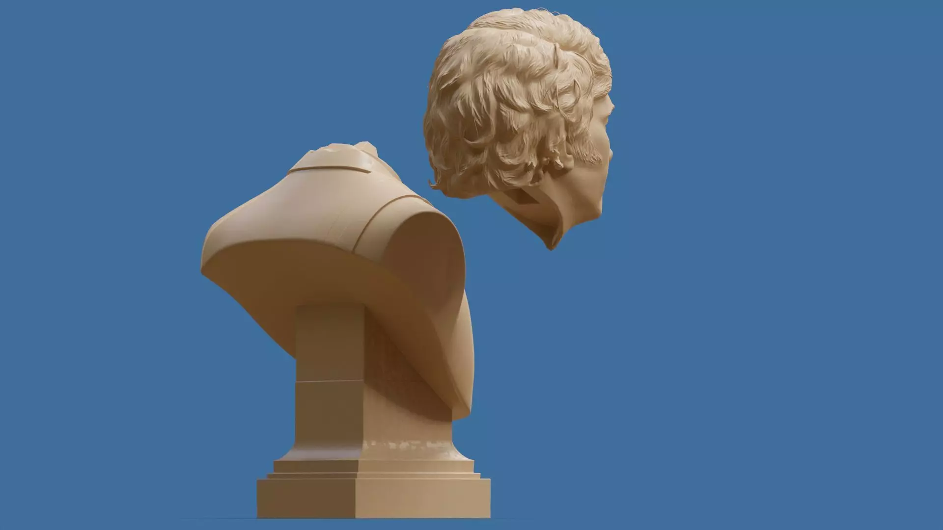 Javier Milei bust printable and renderable 3D print model_19