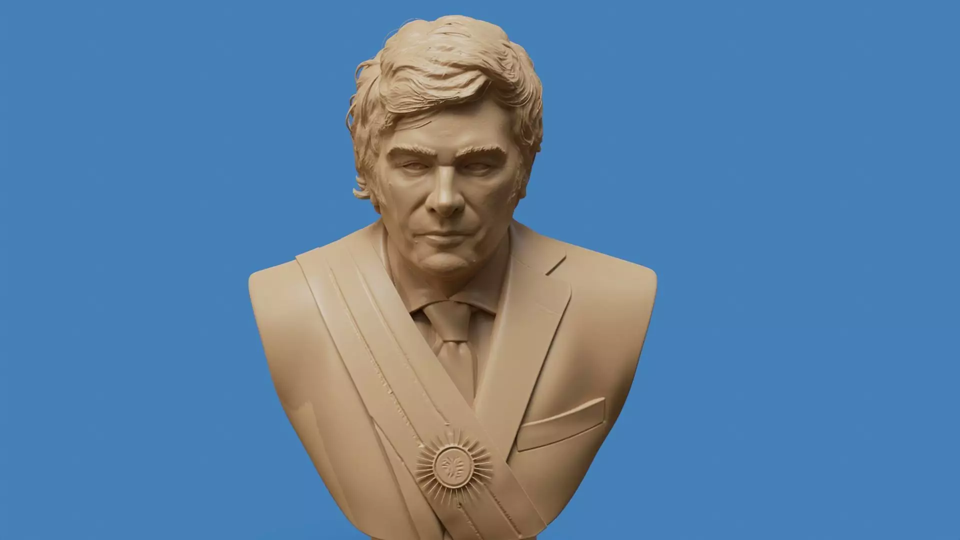 Javier Milei bust printable and renderable 3D print model_16