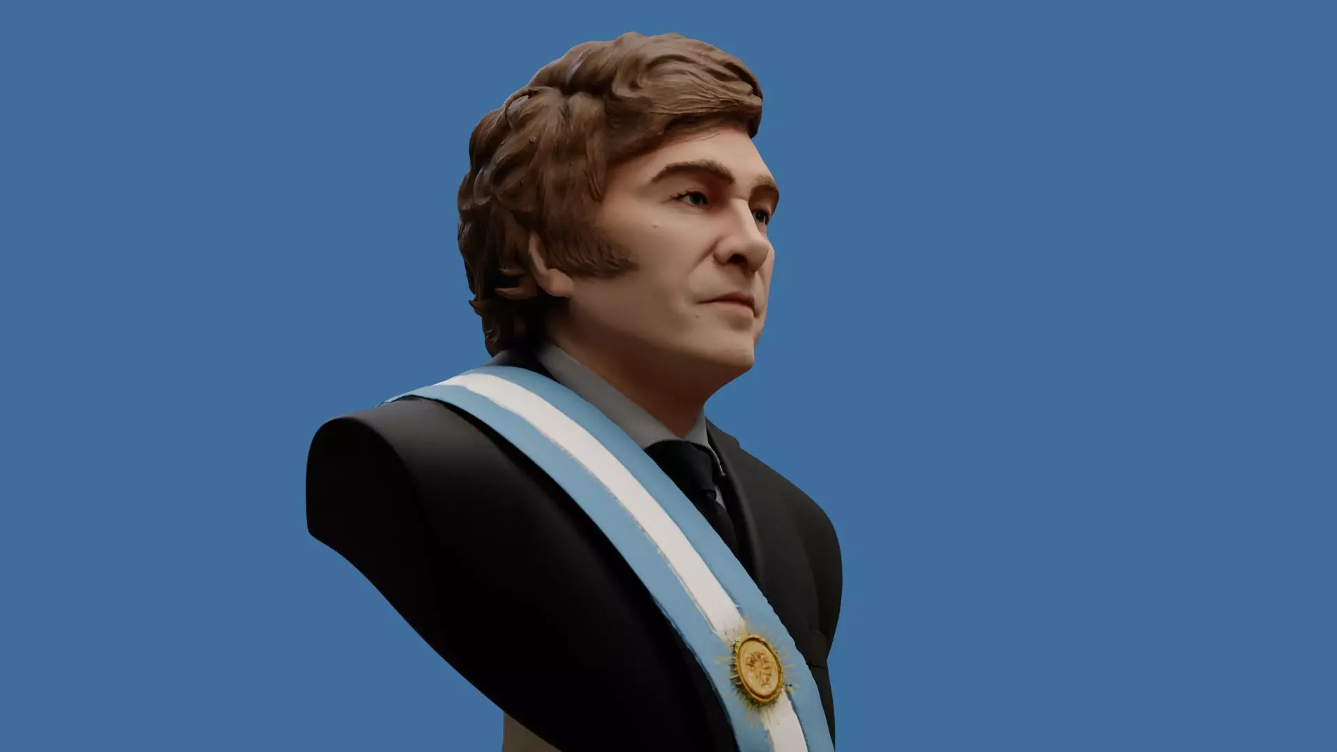 Javier Milei bust printable and renderable 3D print model_8