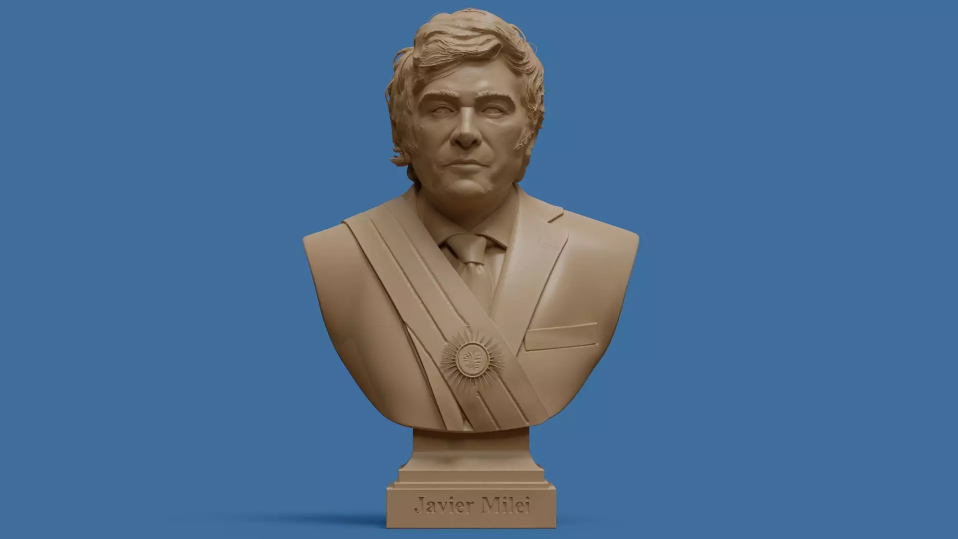 Javier Milei bust printable and renderable 3D print model_2