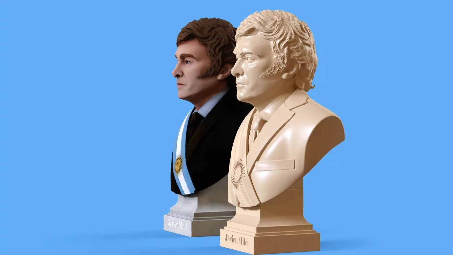 Javier Milei bust printable and renderable 3D print model_11