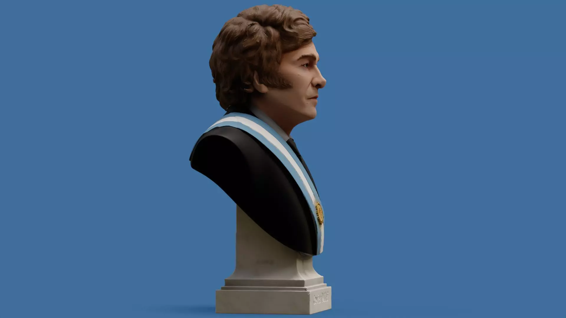 Javier Milei bust printable and renderable 3D print model_5