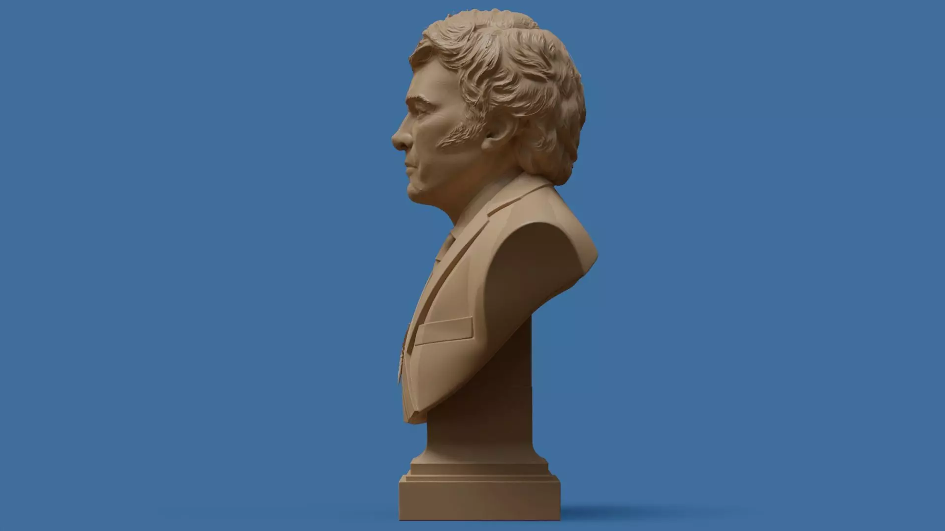 Javier Milei bust printable and renderable 3D print model_12