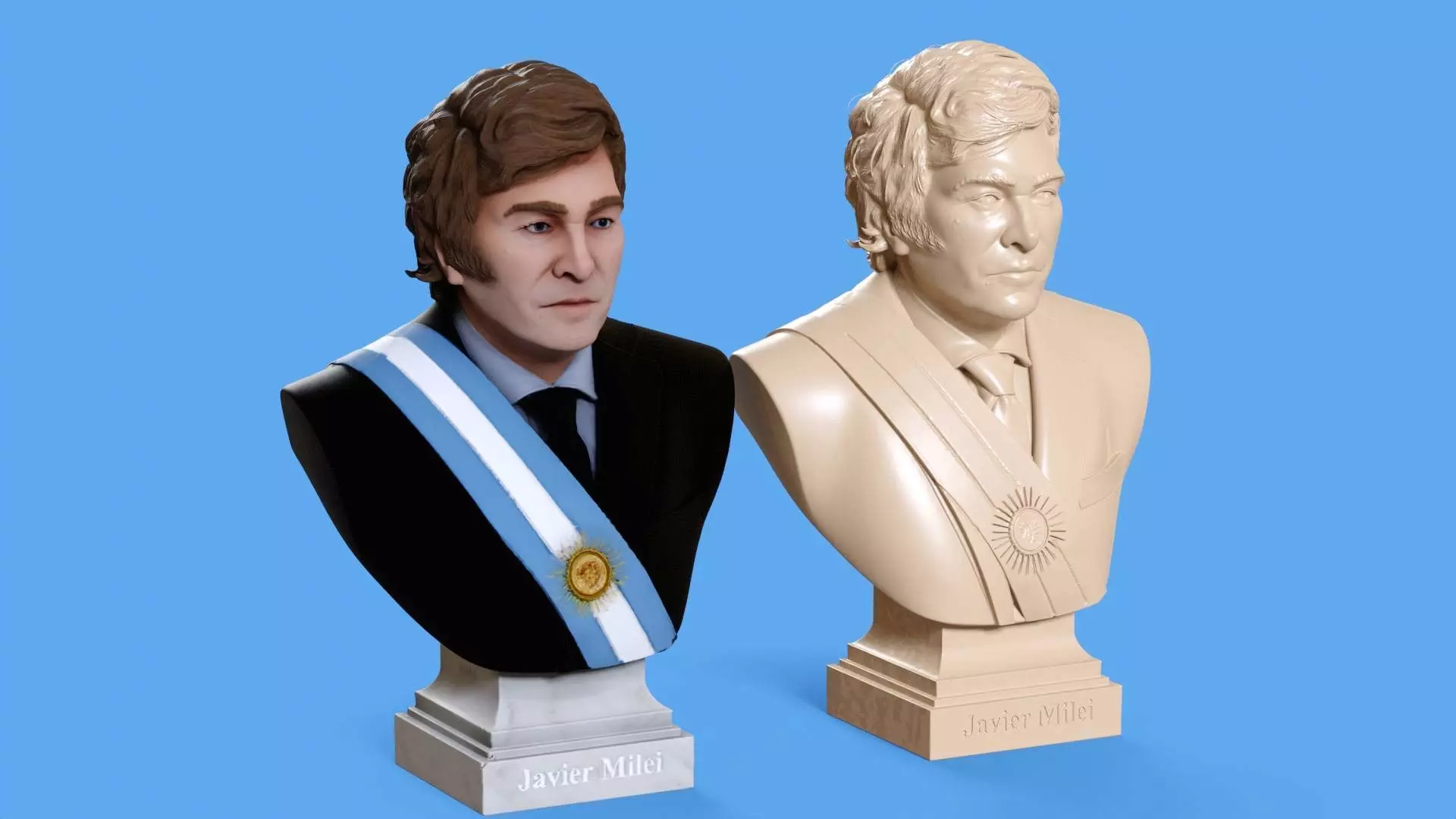 Javier Milei bust printable and renderable 3D print model_10