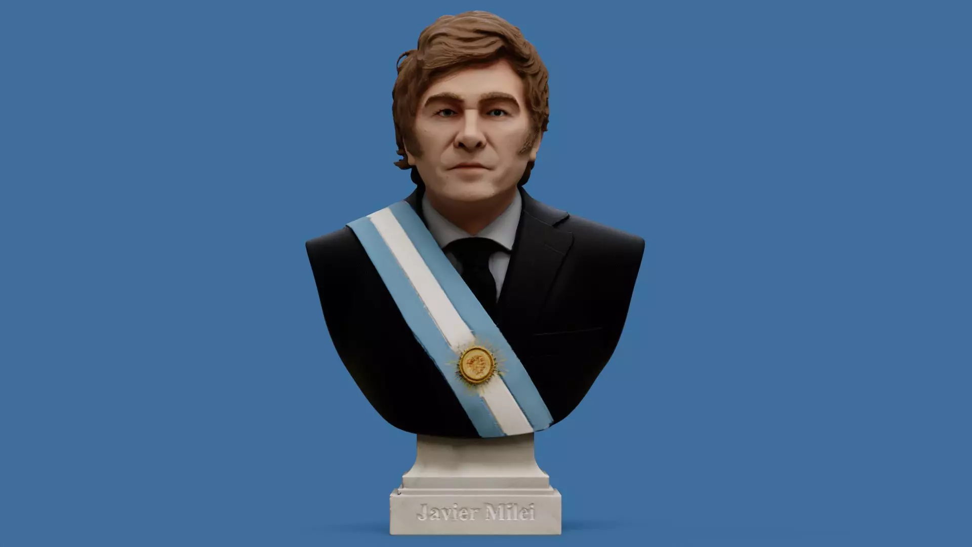 Javier Milei bust printable and renderable 3D print model_4