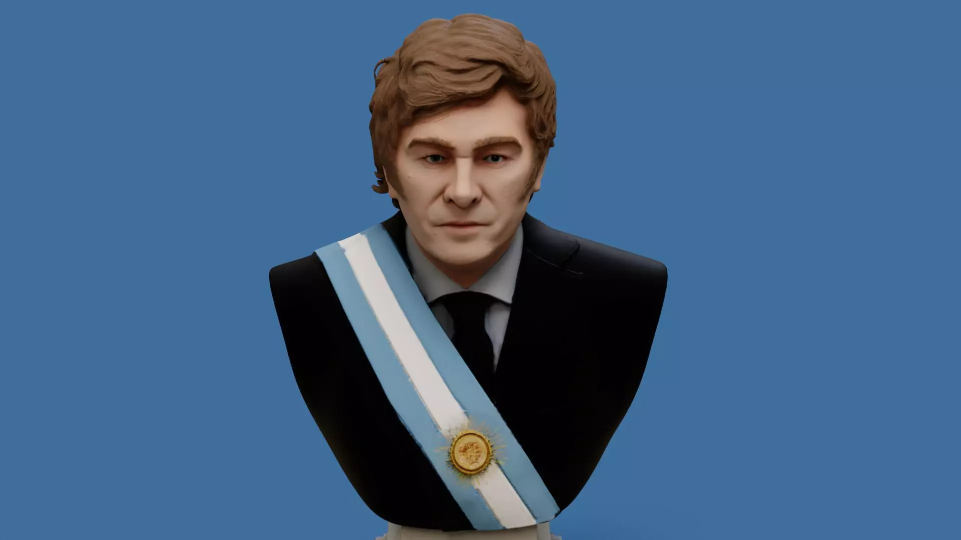 Javier Milei bust printable and renderable 3D print model_7