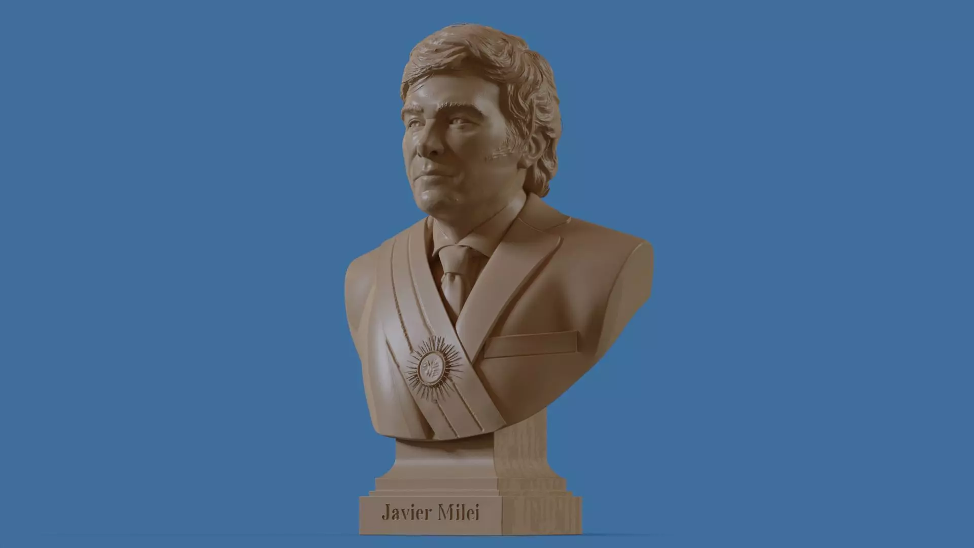 Javier Milei bust printable and renderable 3D print model_13