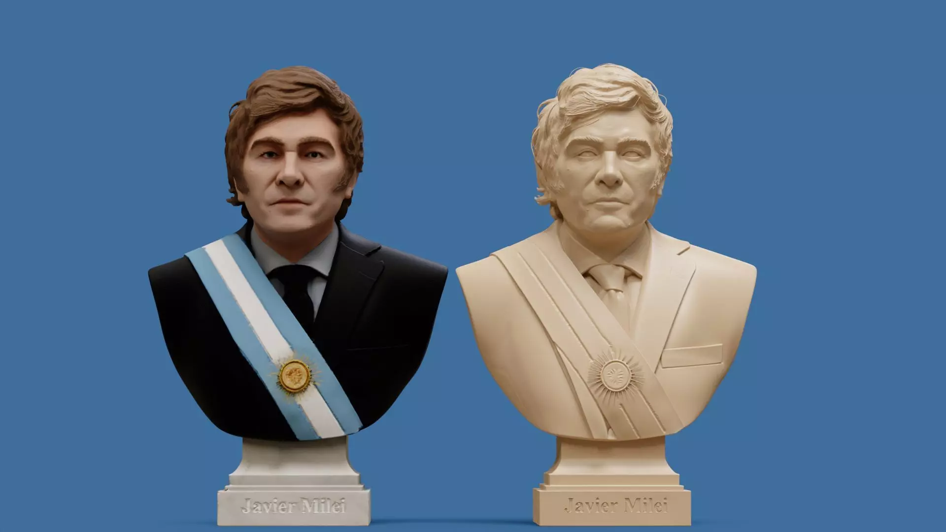 Javier Milei bust printable and renderable 3D print model_9