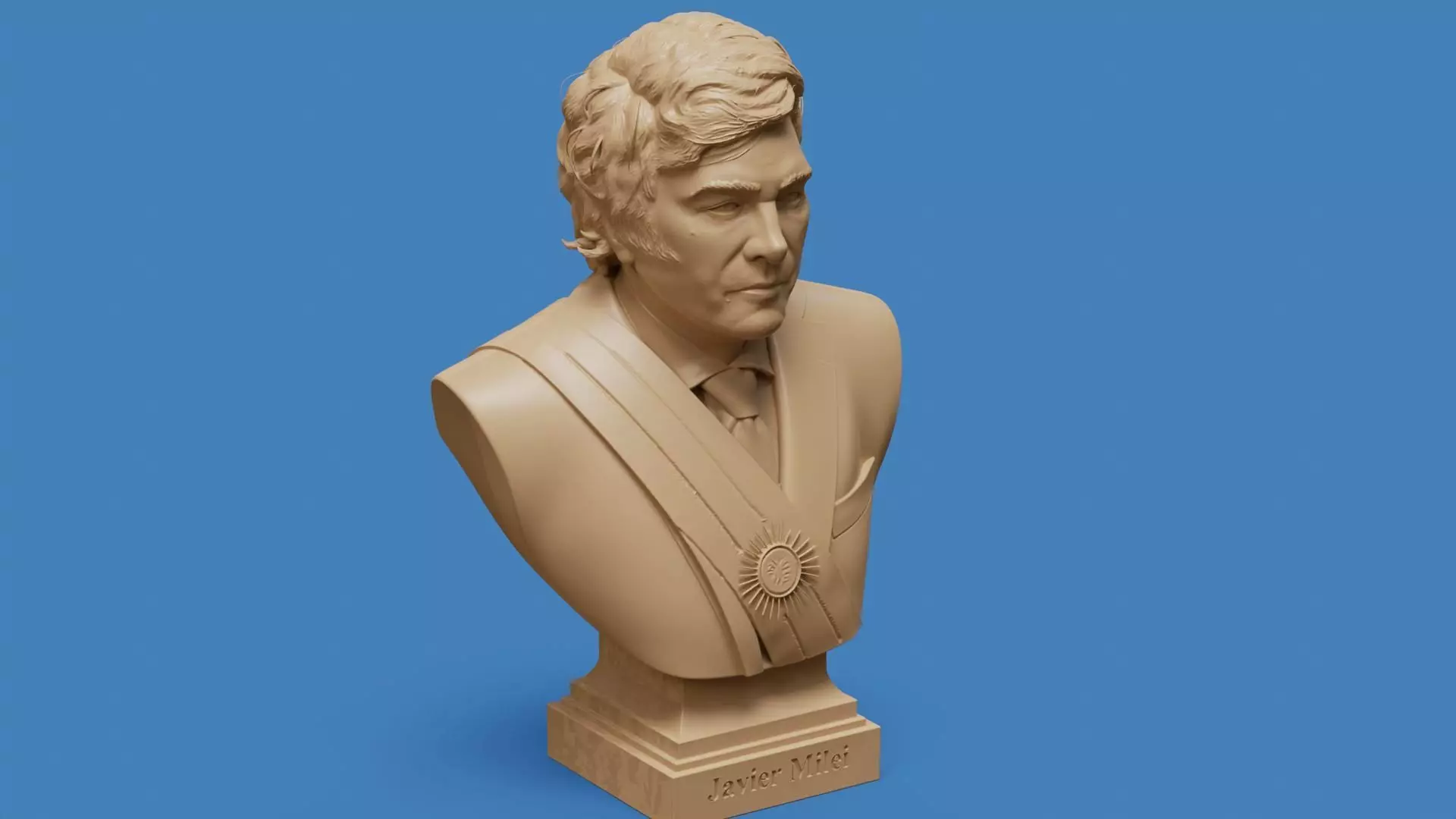 Javier Milei bust printable and renderable 3D print model_14