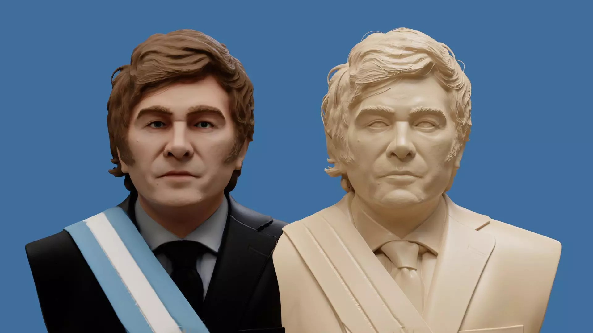 Javier Milei bust printable and renderable 3D print model_20