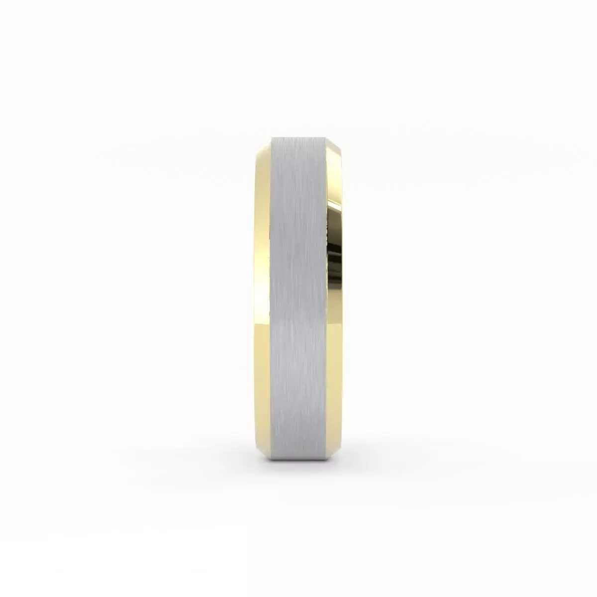 Mens Wedding Band Thick Two Tone Brushed Center 3DM 3D print model