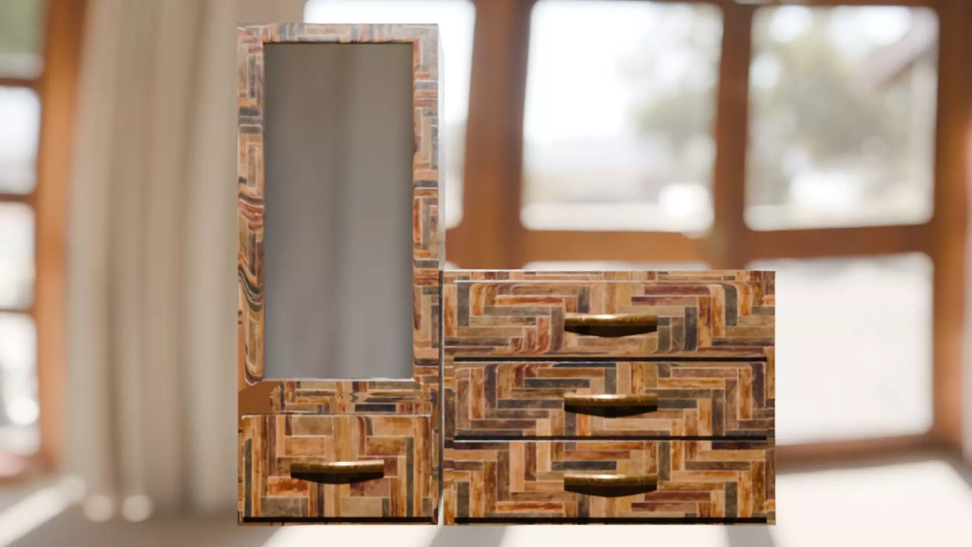 Wooden dressing table Free 3D model