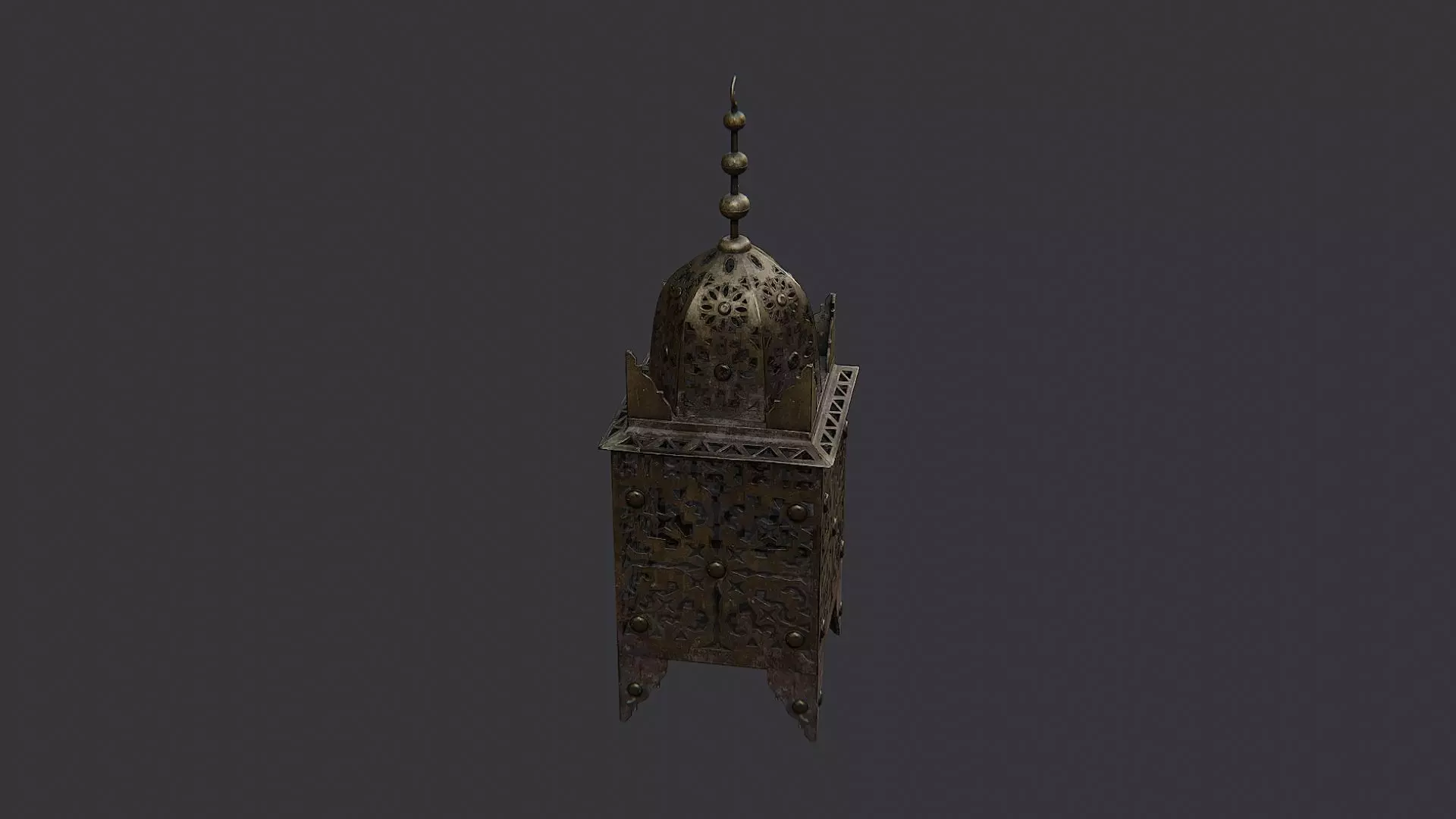 Ornate Standing Lamp with Vintage Metalwork Low-poly 3D model_1