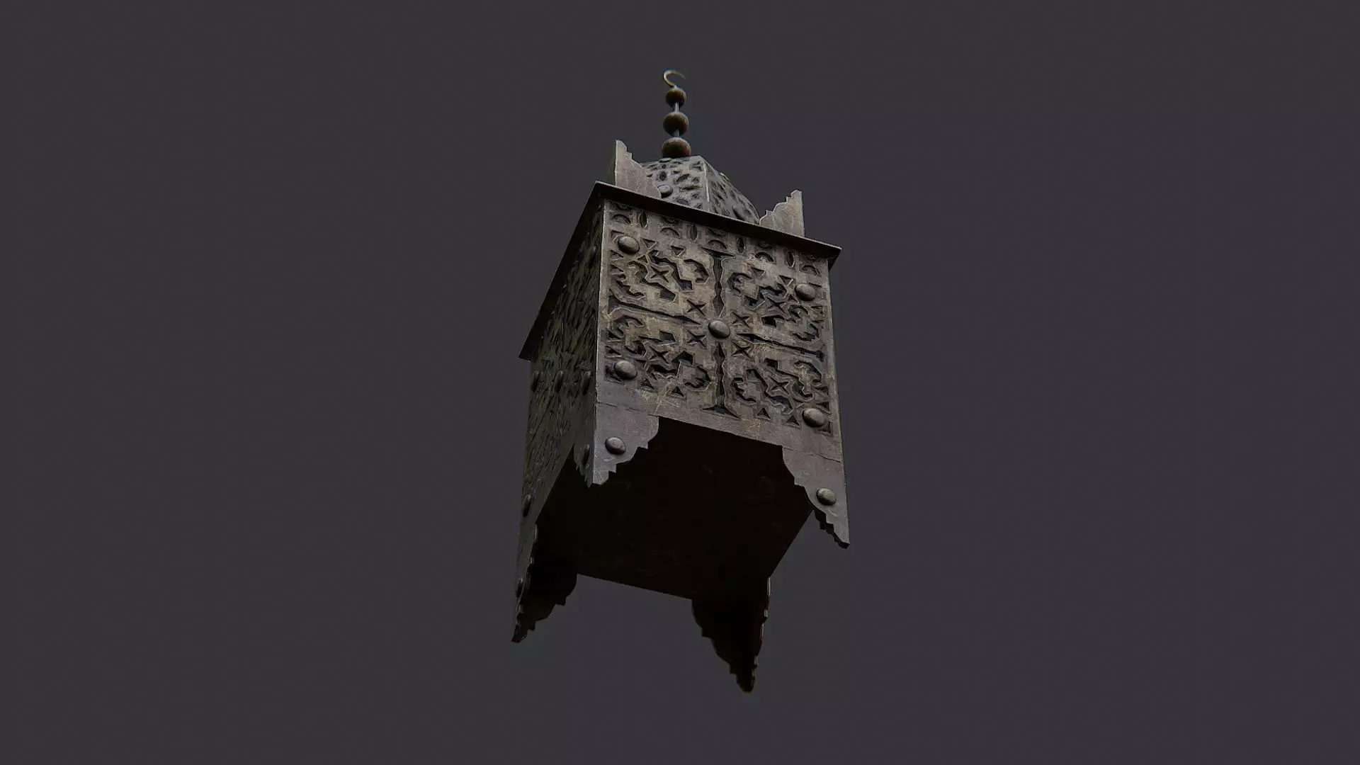 Ornate Standing Lamp with Vintage Metalwork Low-poly 3D model_5