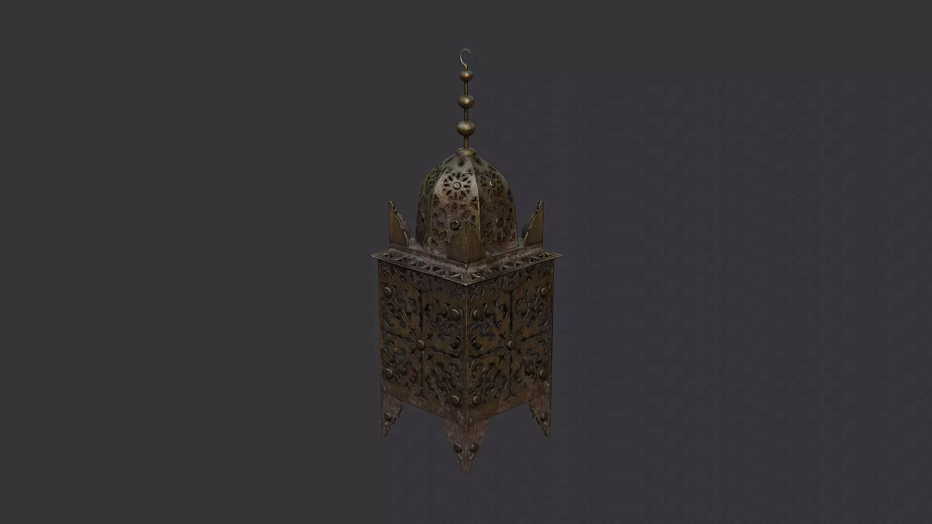 Ornate Standing Lamp with Vintage Metalwork Low-poly 3D model_2