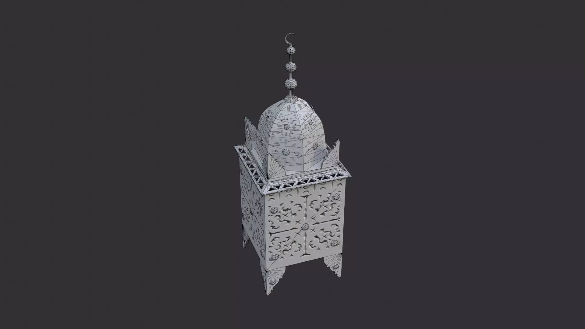 Ornate Standing Lamp with Vintage Metalwork Low-poly 3D model_7