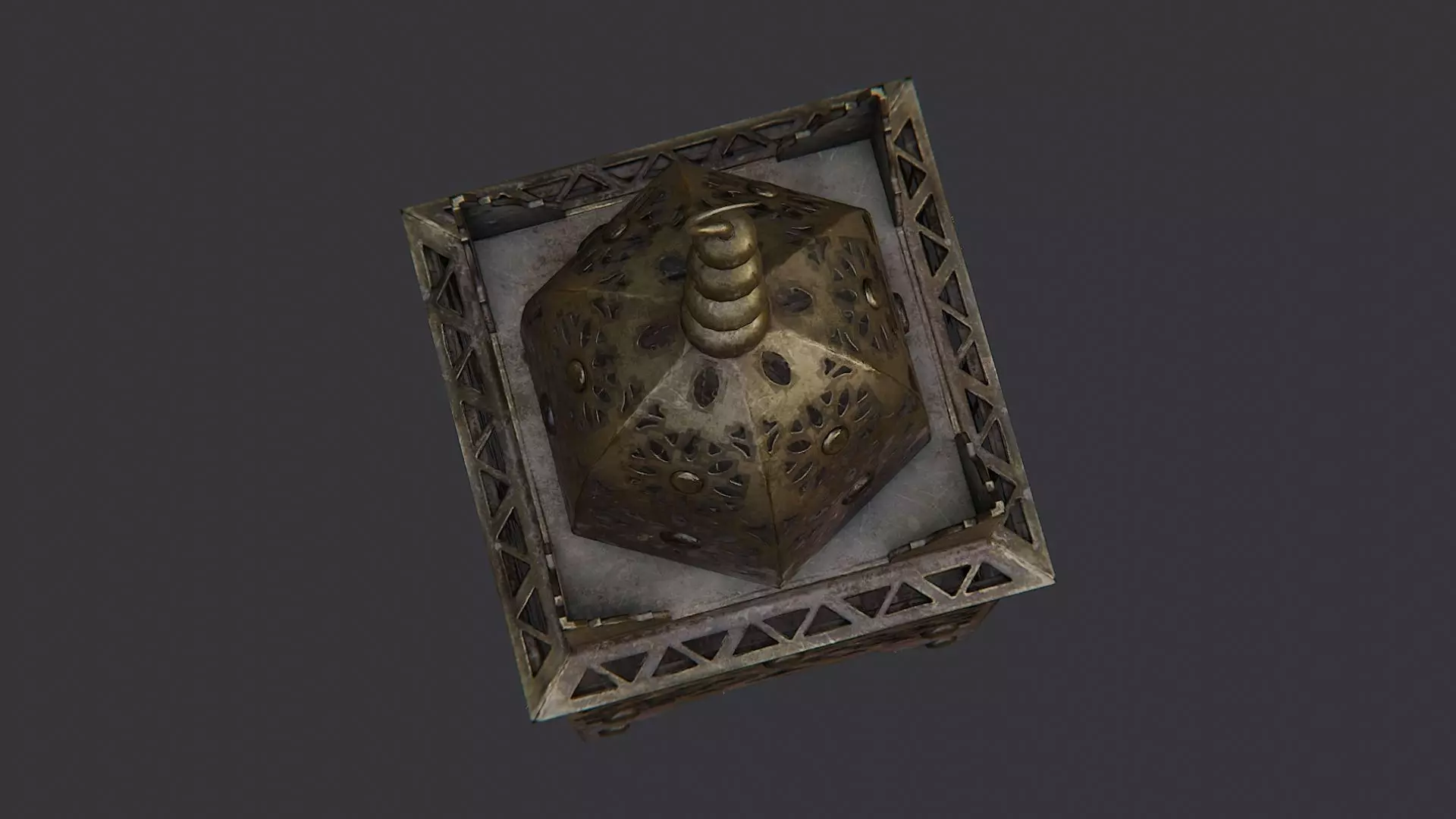 Ornate Standing Lamp with Vintage Metalwork Low-poly 3D model_4