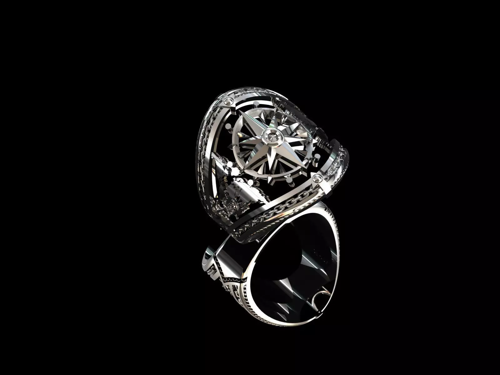 Pusula Erkek Yuzugu 3D baski modeli 3D print model_2