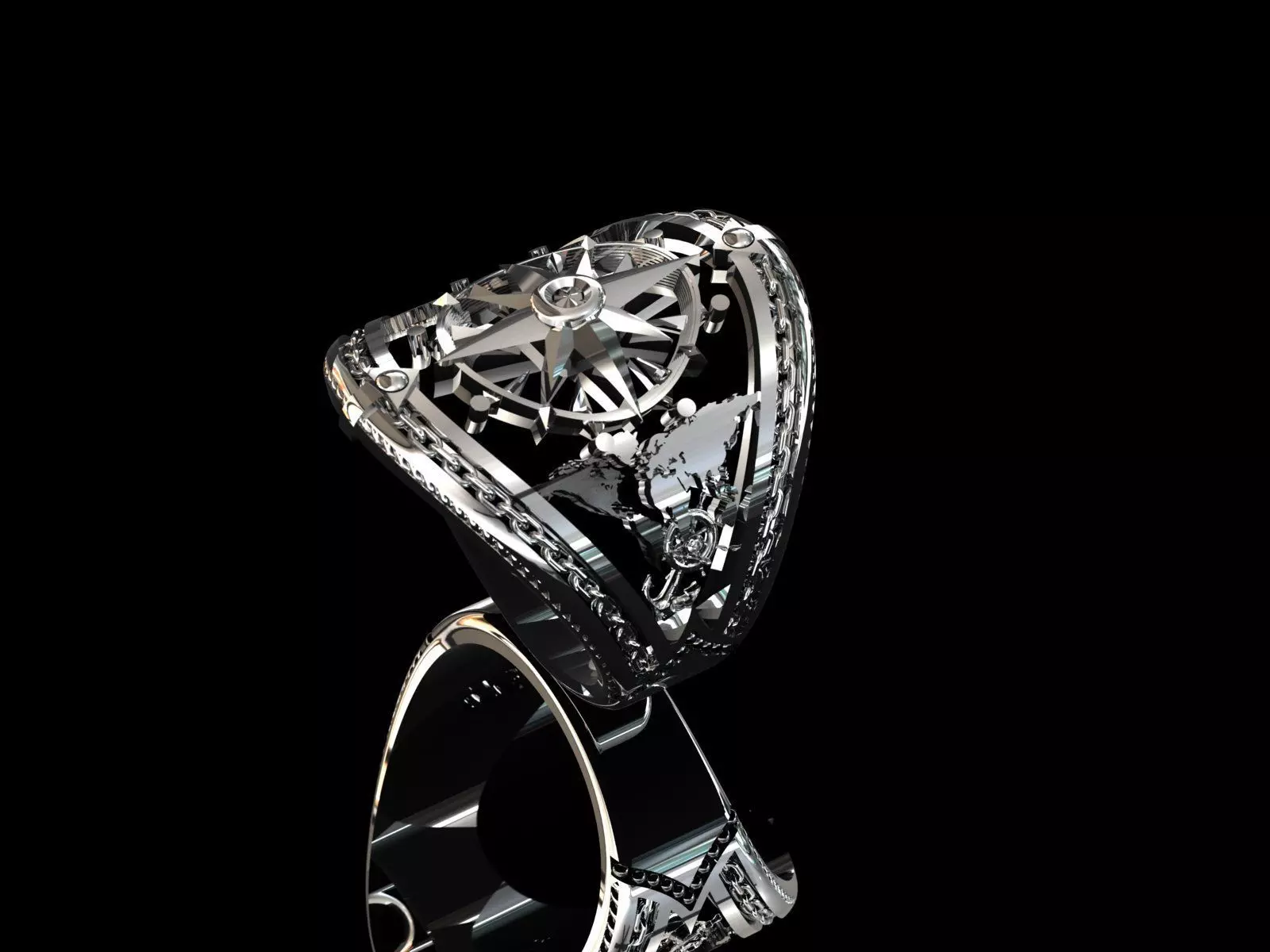 Pusula Erkek Yuzugu 3D baski modeli 3D print model_1