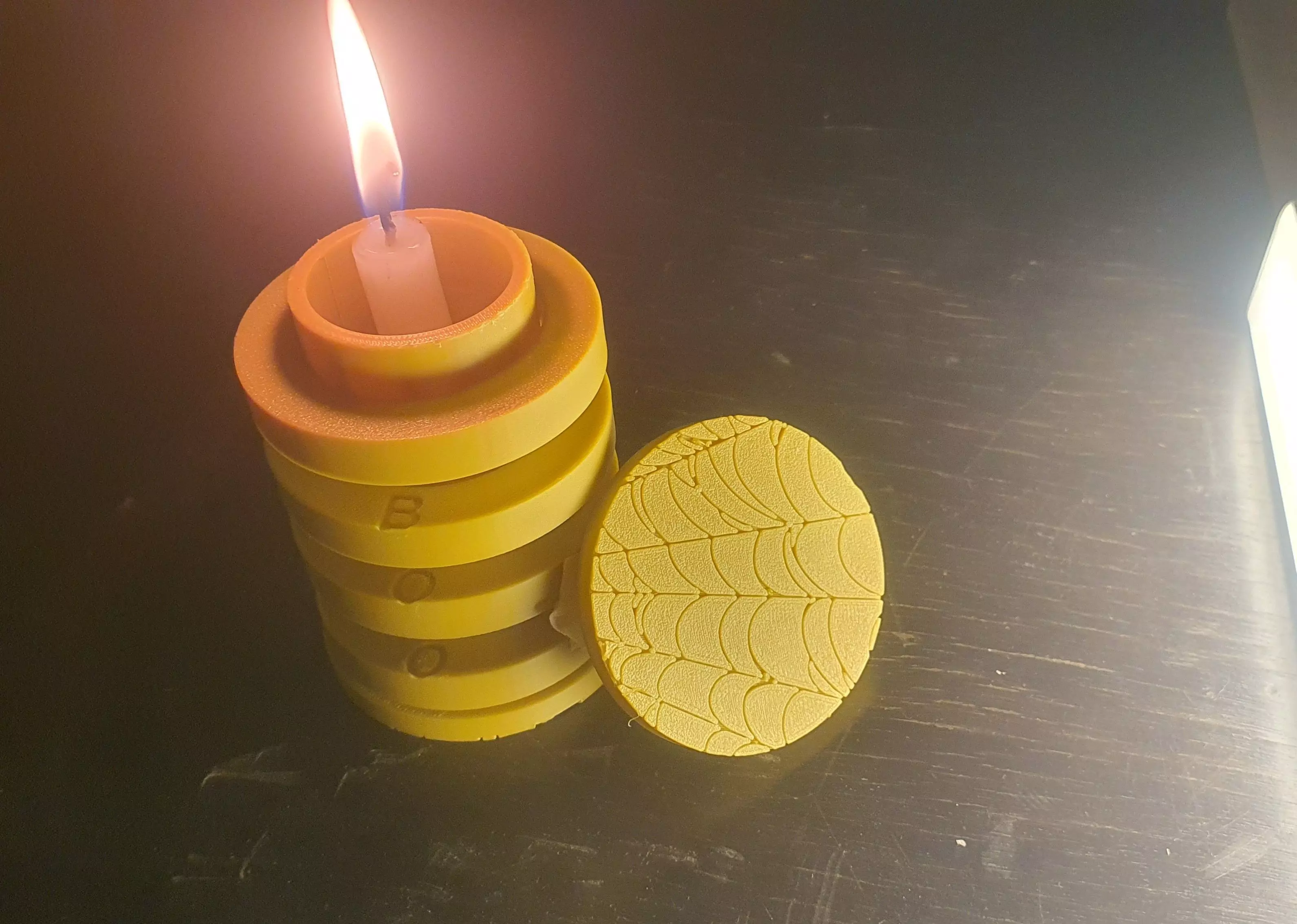 Printable cryptex halloween theme candle holder Free 3D print model_4