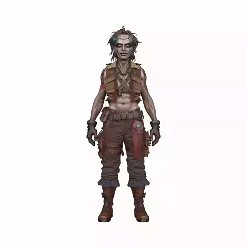 Weathered Adventurous Undead Explorer 3D Model World of  Style
