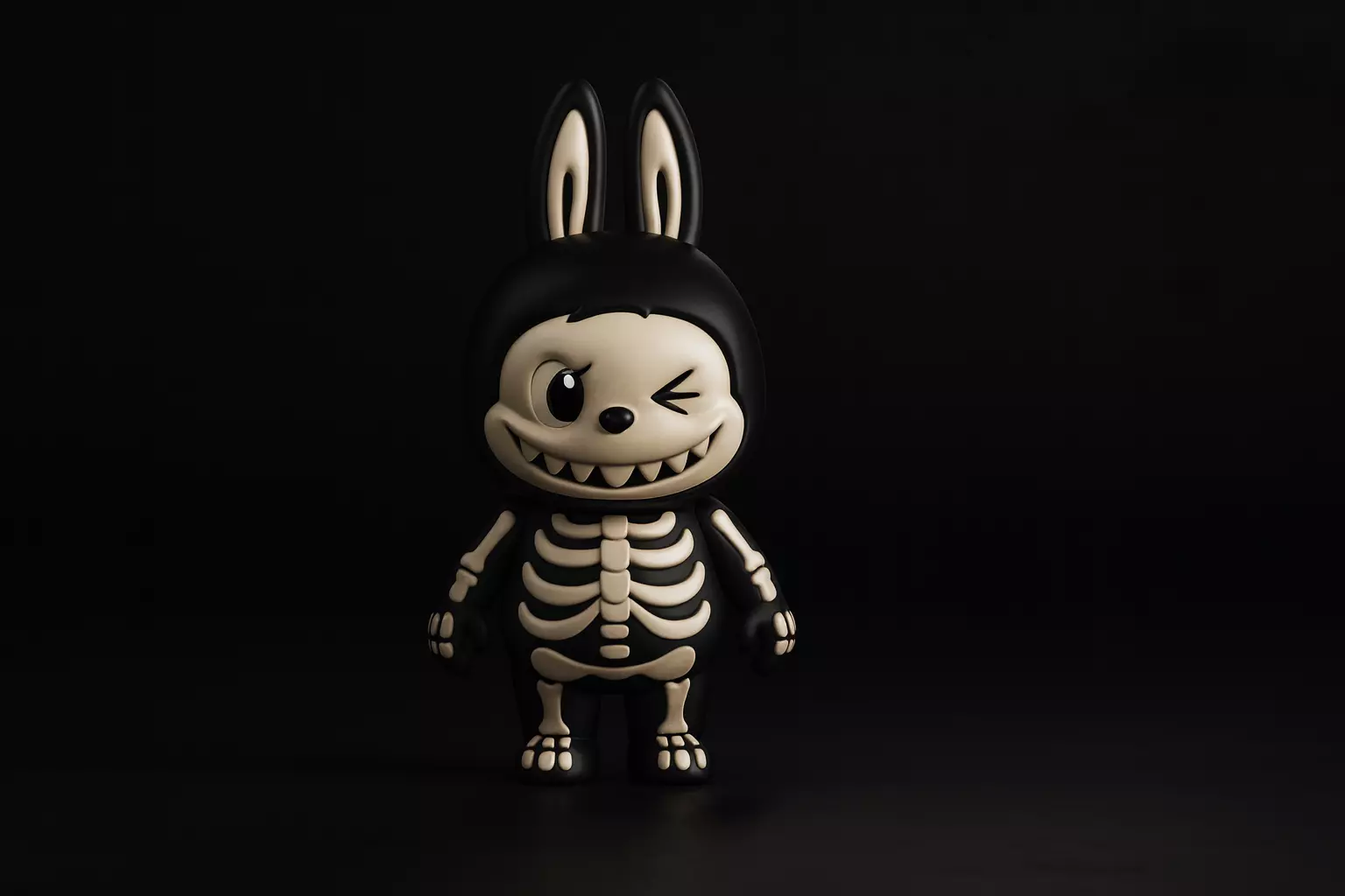 Labubu Skeleton Bunny Figurine Cute Spooky Collectible 3D print model_0