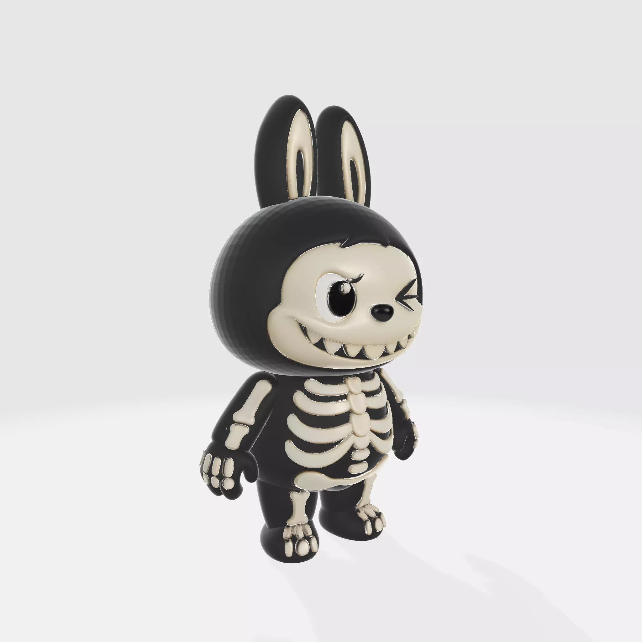 Labubu Skeleton Bunny Figurine Cute Spooky Collectible 3D print model_4
