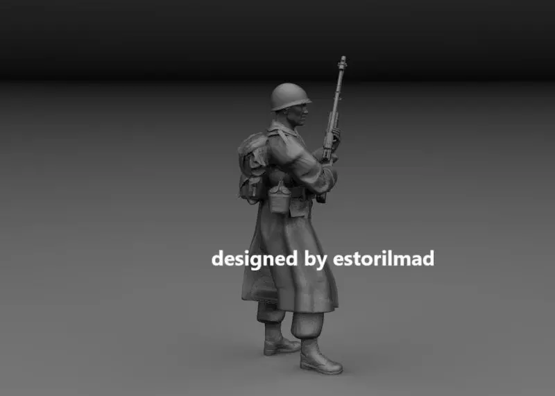 WW2 AMERICAN SOLDIER IN THE ARDENES BASTOGNE V2 3D print model_1