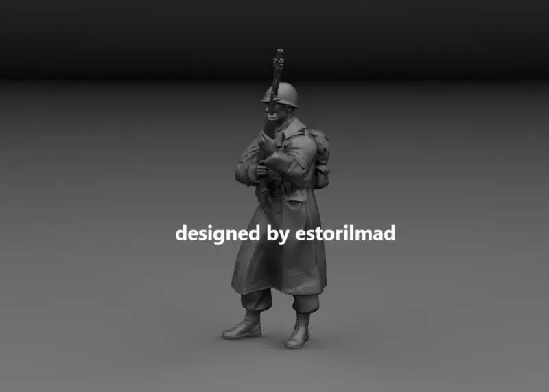WW2 AMERICAN SOLDIER IN THE ARDENES BASTOGNE V2 3D print model_2