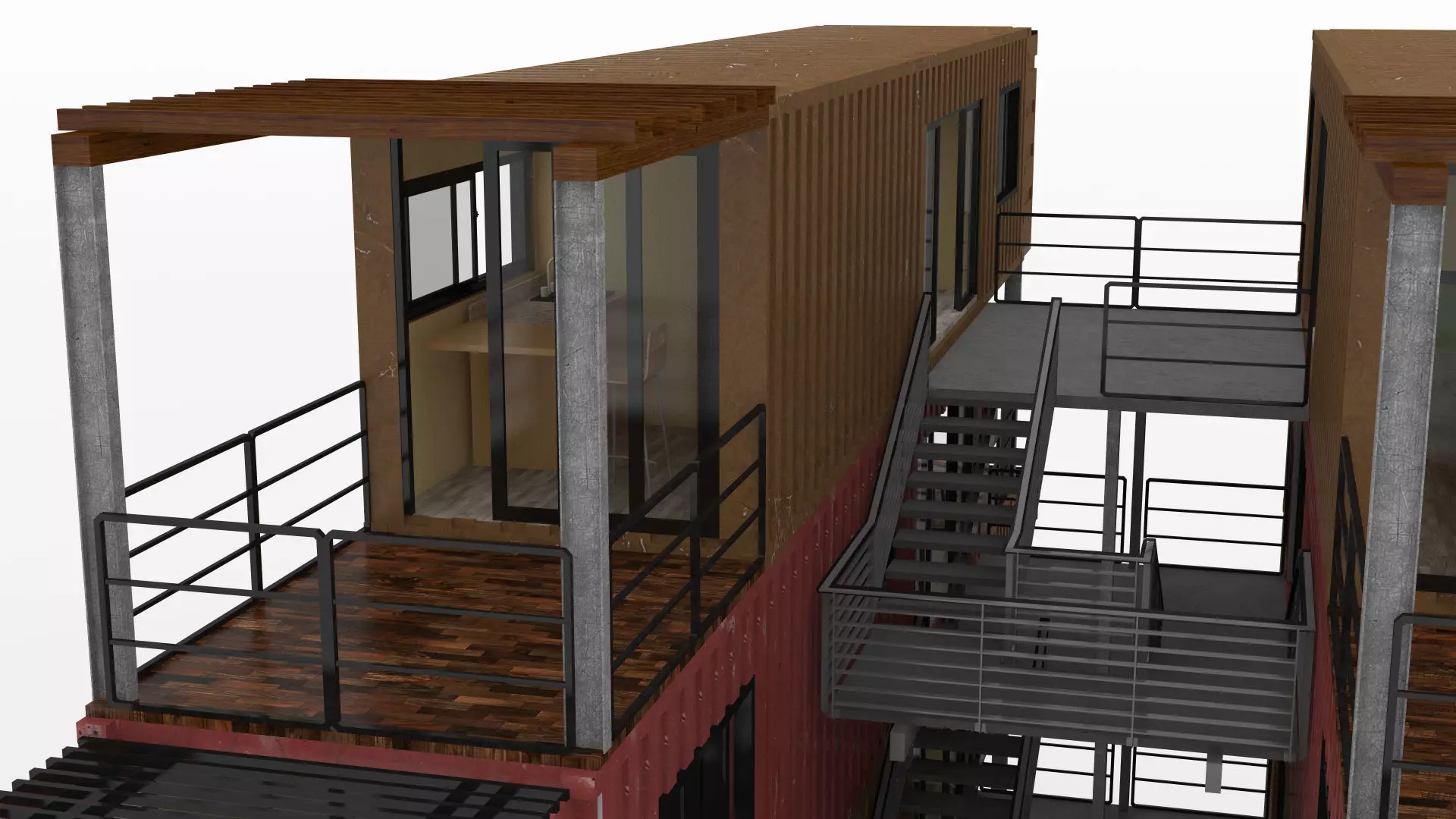 Container Residential Apartment Building  3D model_12