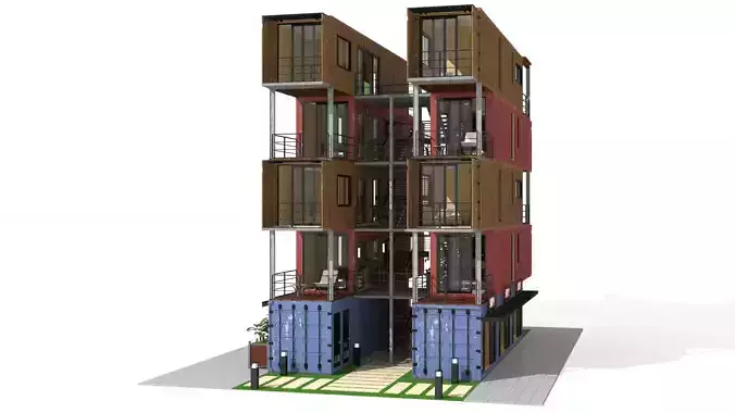 Container Residential Apartment Building  3D model 3