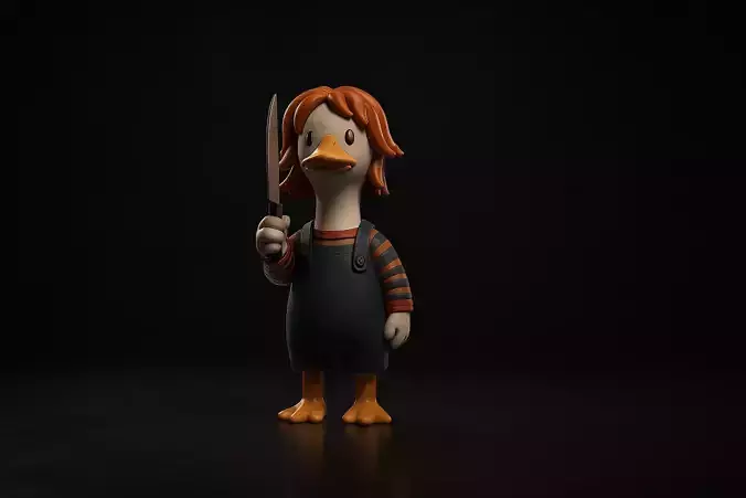 Goose Horror Parody Figurine Creepy Doll Style Collectible 