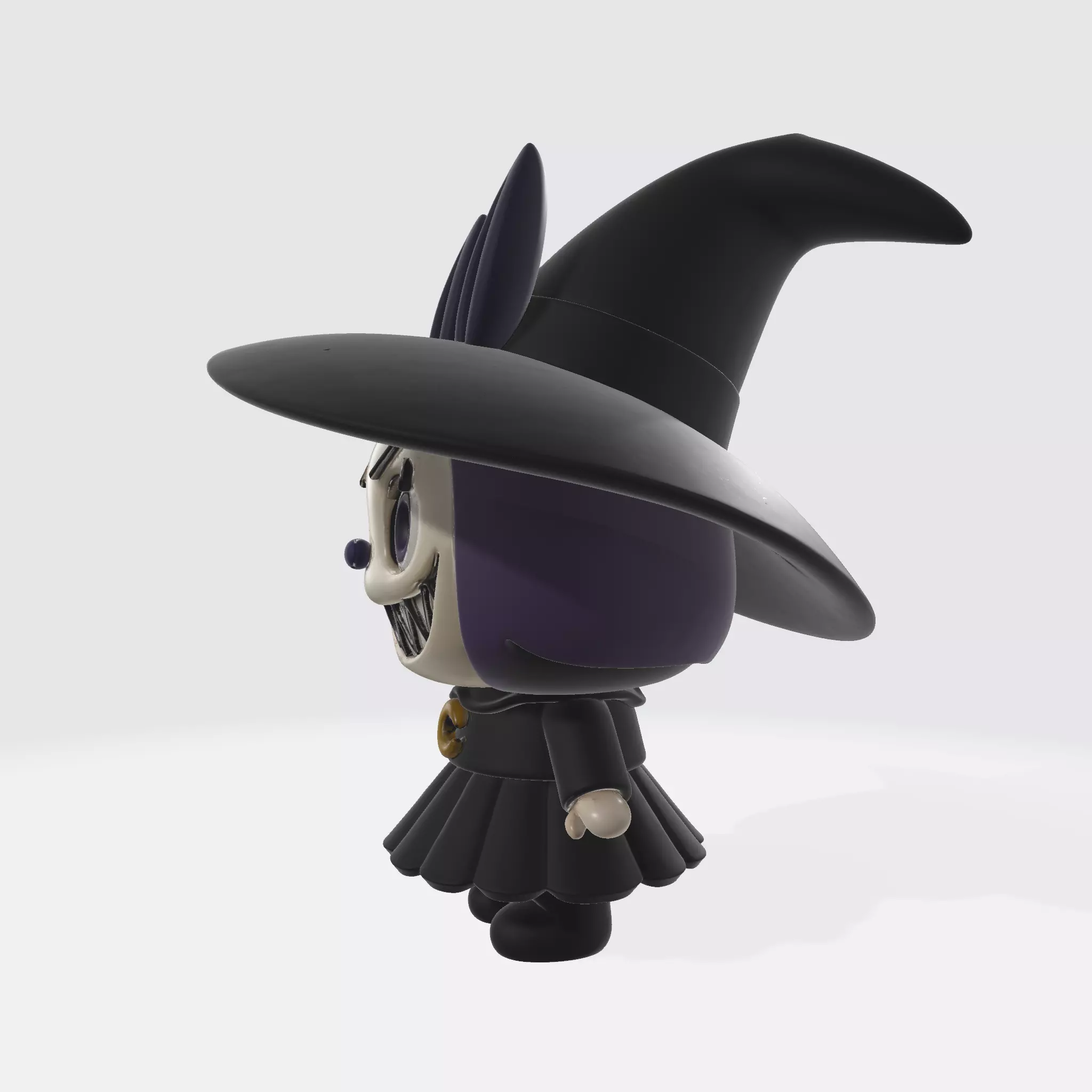 Labubu Witch Figure Spooky Cute Collectible Halloween Gothic 3D print model_2