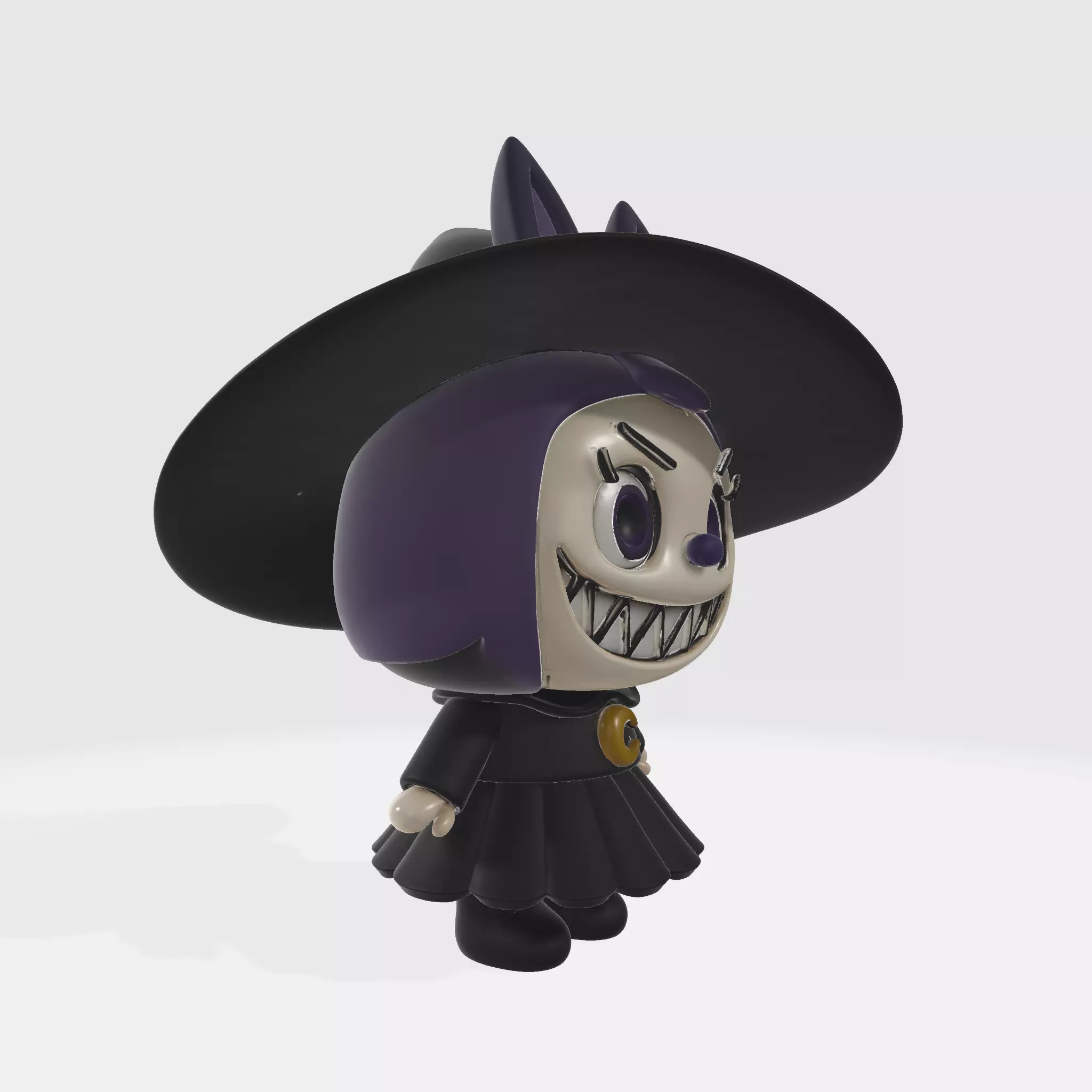 Labubu Witch Figure Spooky Cute Collectible Halloween Gothic 3D print model_4