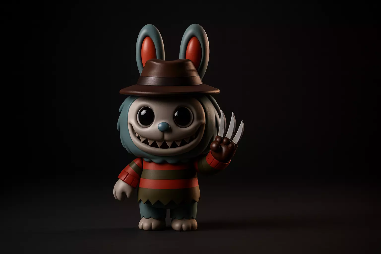 Labubu Horror Bunny Freddy Style Figurine Creepy Cute  3D print model_0