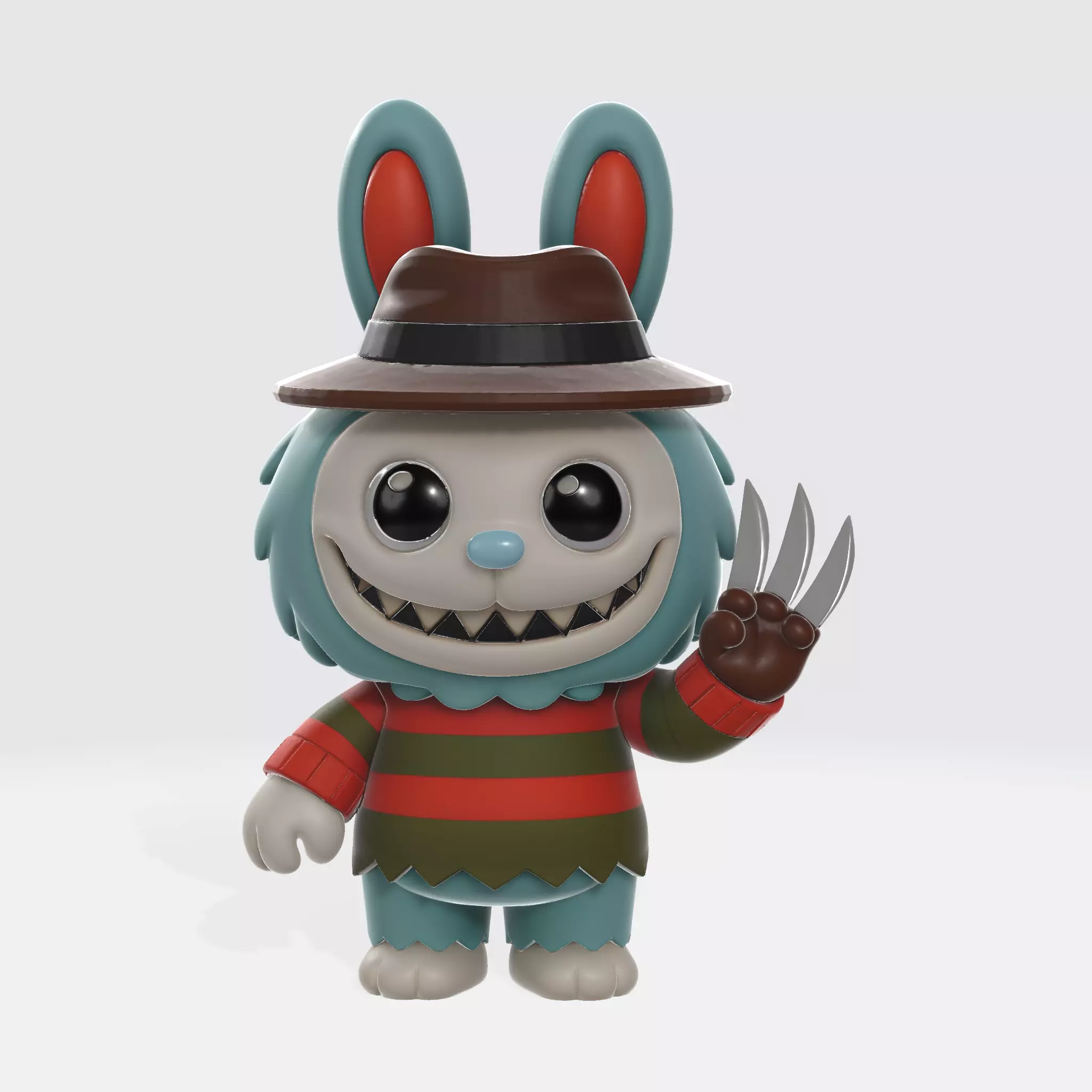 Labubu Horror Bunny Freddy Style Figurine Creepy Cute  3D print model_1