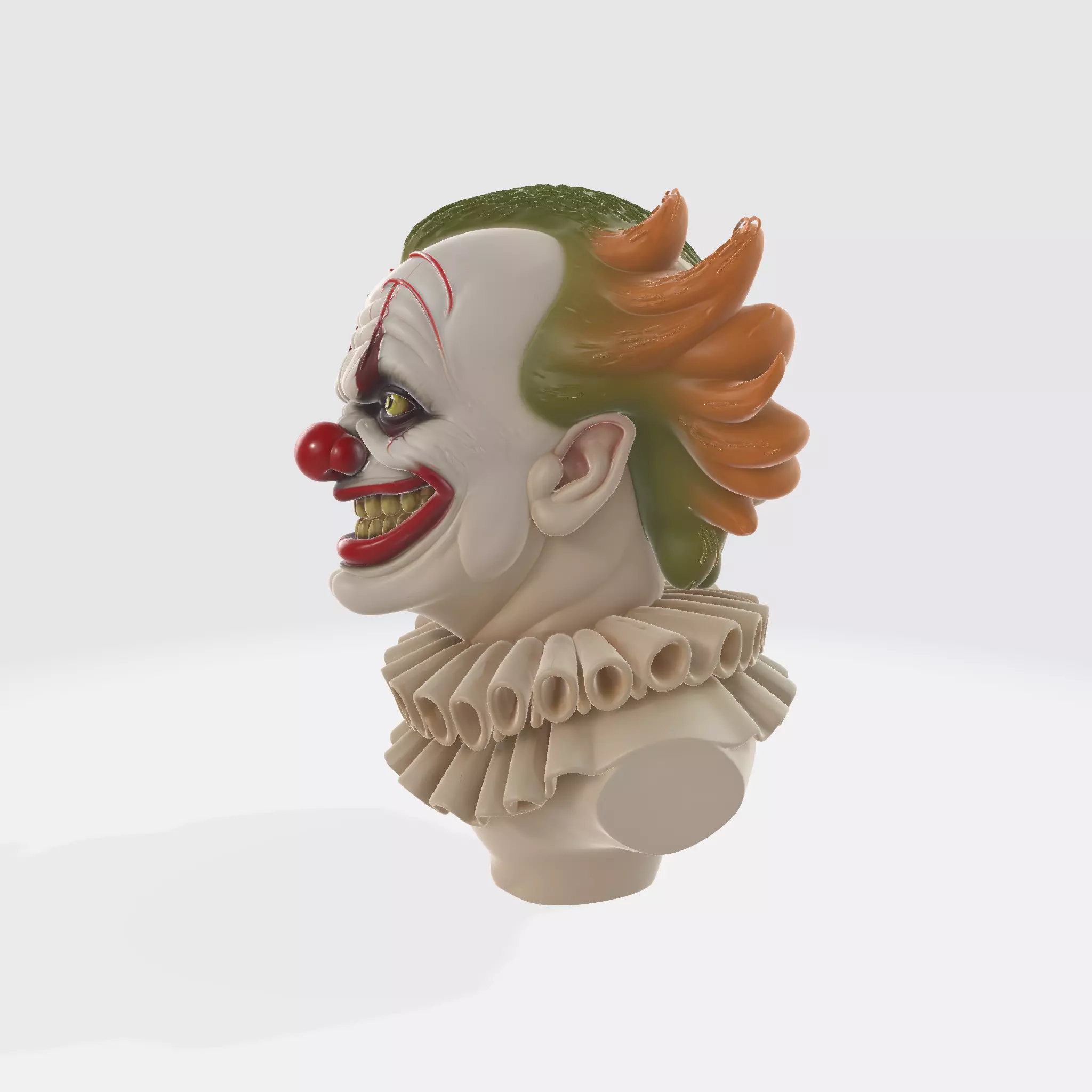 Evil Clown Bust Creepy Horror Figurine 3D print model_2
