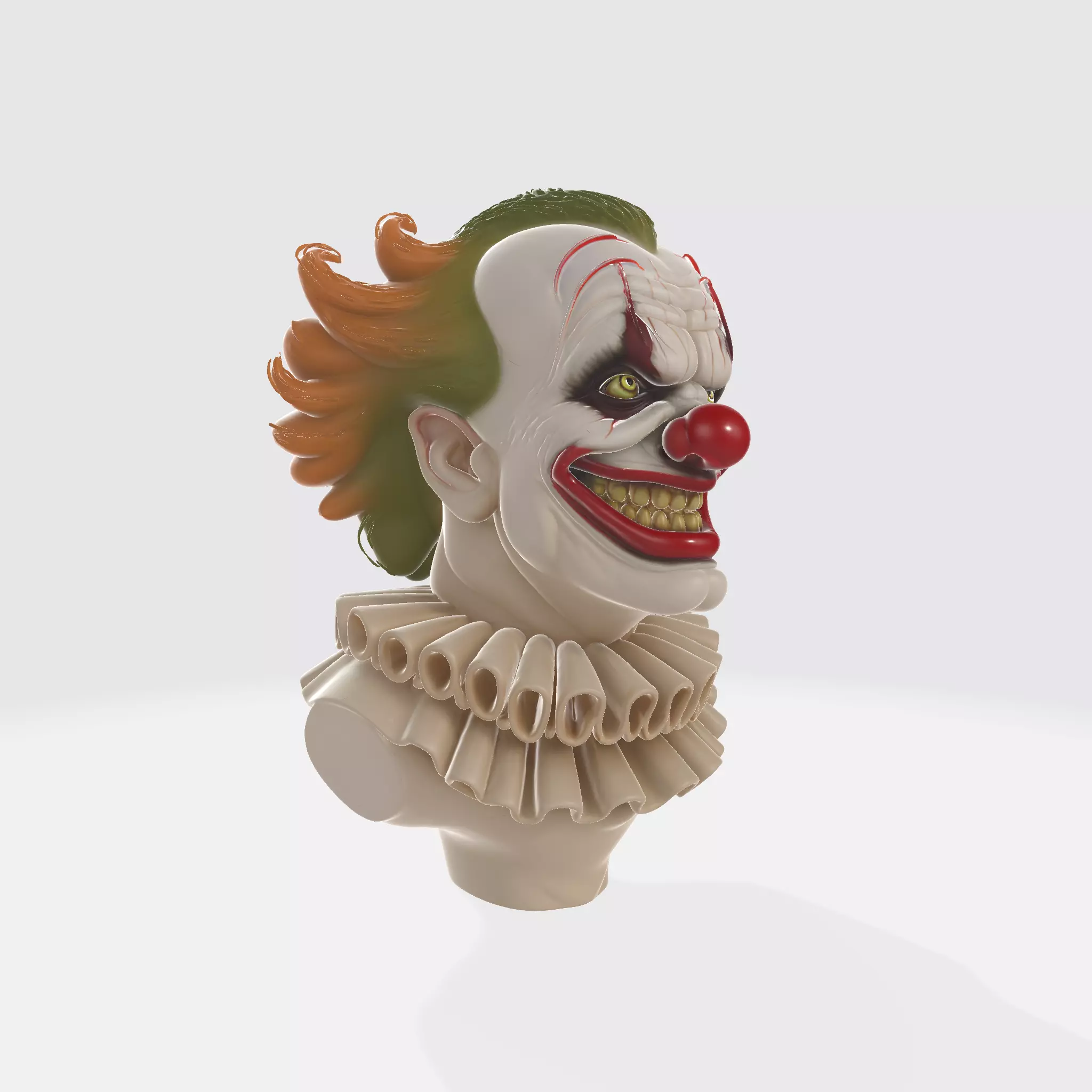 Evil Clown Bust Creepy Horror Figurine 3D print model_4