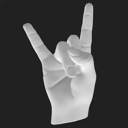 Punk Rock Hand STL Model Devil Horns Decor 3D Printable 