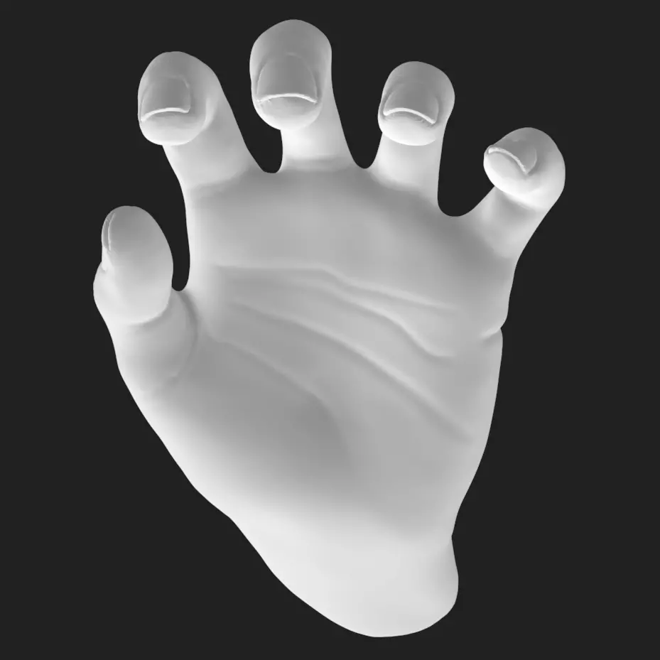 Grasping Hand STL - Flat Back Desk Holder 3D Printable 3D print model_2