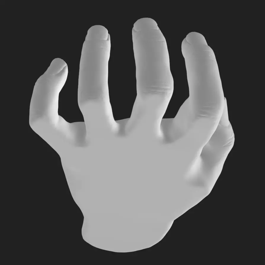 Grasping Hand STL - Flat Back Desk Holder 3D Printable 3D print model_3