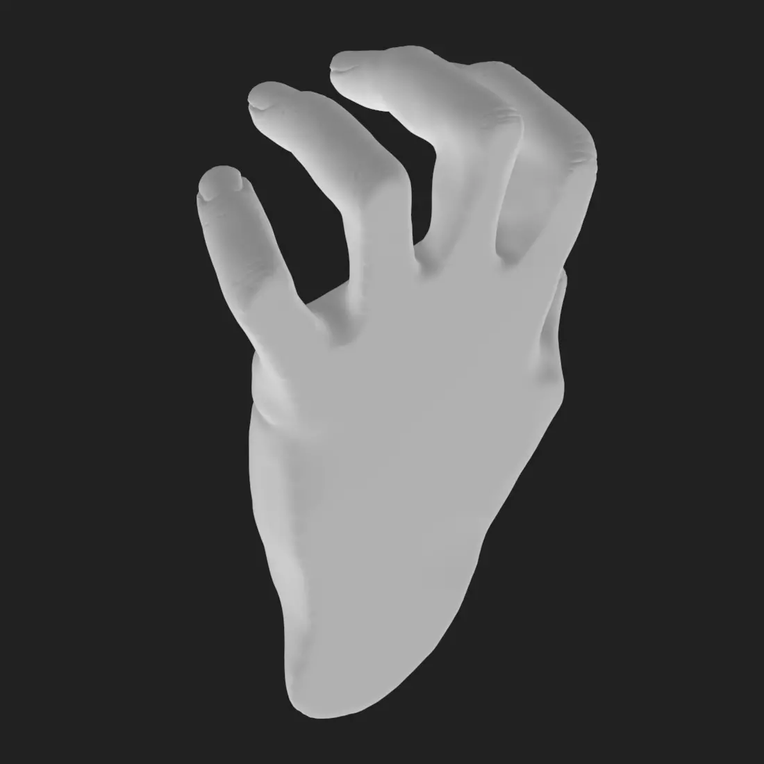 Grasping Hand STL - Flat Back Desk Holder 3D Printable 3D print model_4