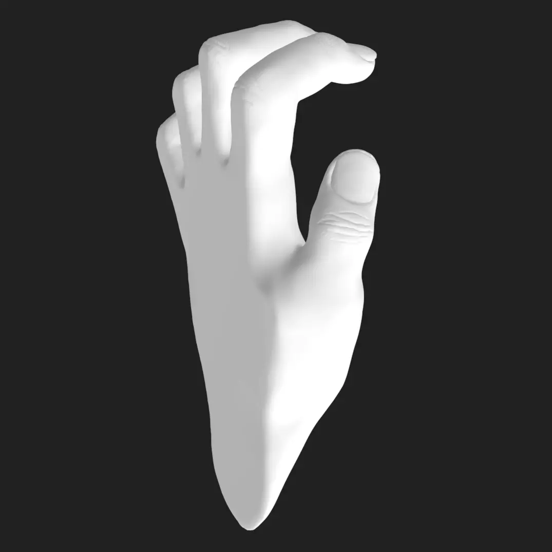 Grasping Hand STL - Flat Back Desk Holder 3D Printable 3D print model_6