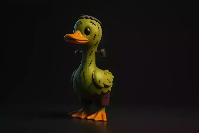 Frankenstein Duck Figurine Spooky Halloween Monster Duck 